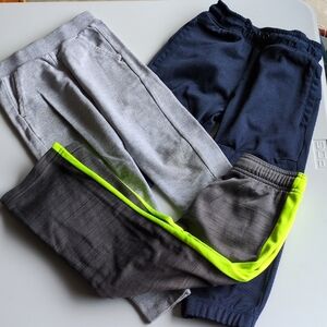 MTA Sport Gray and Blue Sweatpants Joggers with Neon Accents